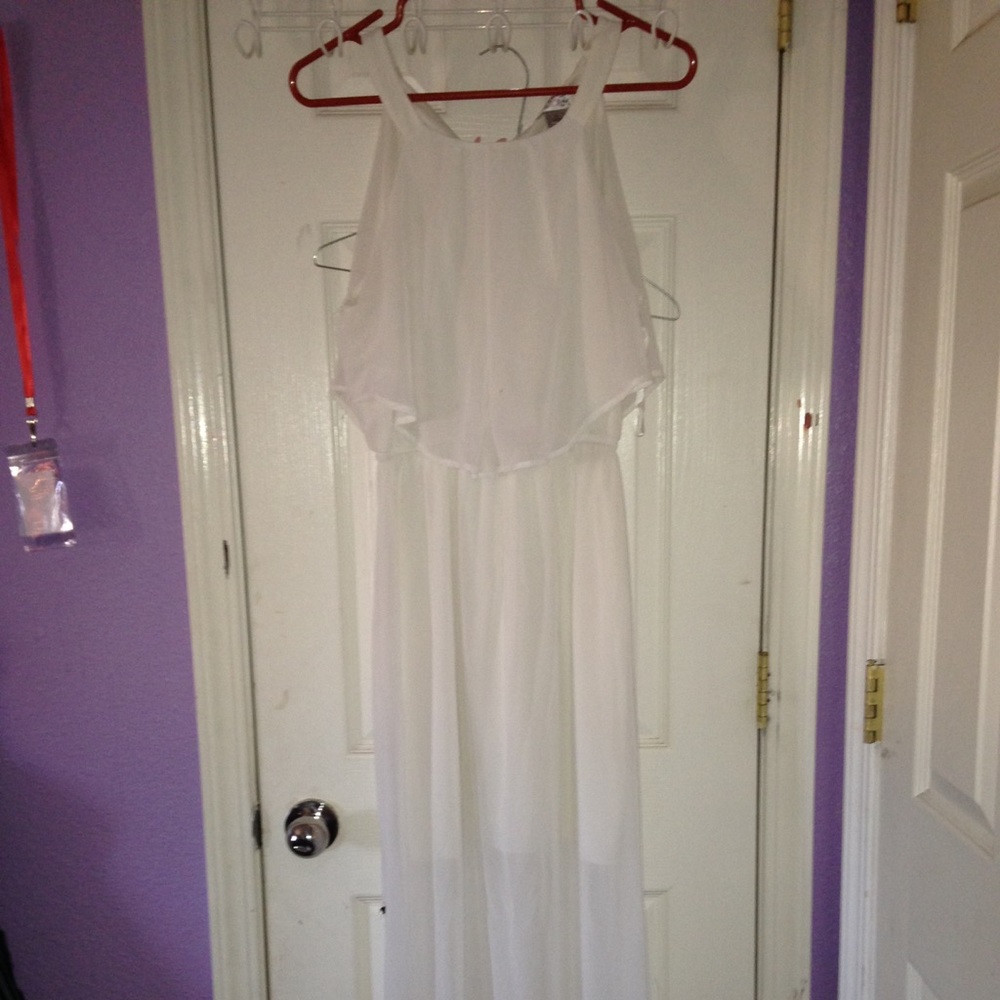 White mesh maxi dress